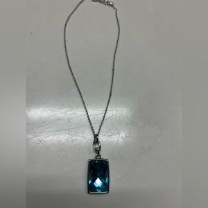 Swarovski aqua blue bezelled crystal necklace